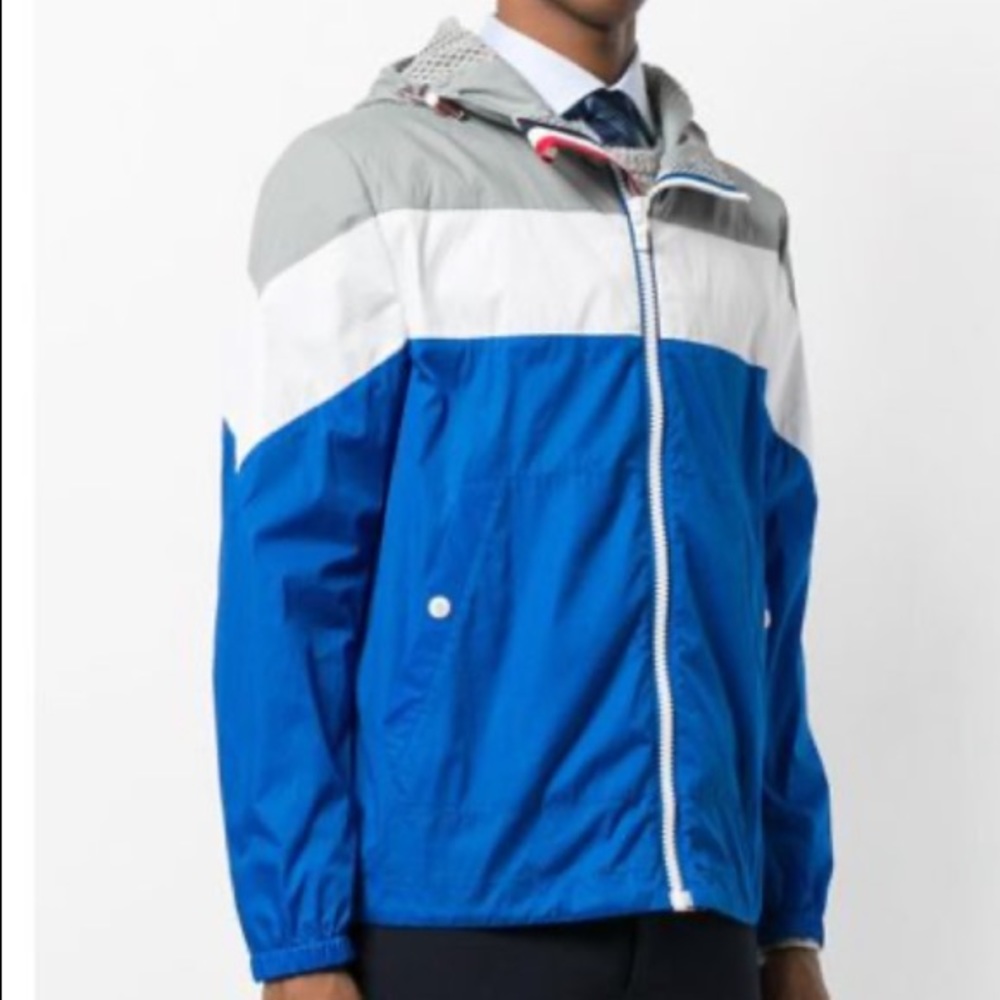 MONCLER GAMME BLEU CHEVRON COLOR BLOCK WINDBREAKER